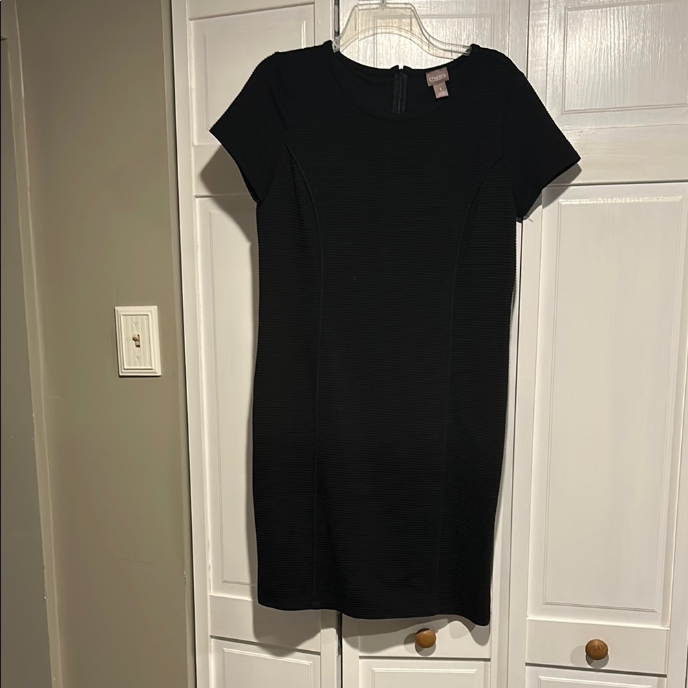 Chico's Black Sheath Mini Dress Crew Neck Short Sleeve